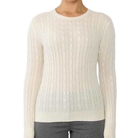 Banana Republic Flipucci merino wool cream cable knit long sleeve sweater sz XL